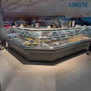 Vitrine Réfrigérée de <span class=keywords><strong>Boucherie</strong></span> en Verre Courbé à Température Précise, Couleur et Taille Personnalisables, pour Magasin <span class=keywords><strong>Moderne</strong></span> en Europe - Product Image 2
