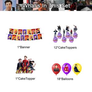 <span class=keywords><strong>Tom</strong></span> Holland Birthday Party Supplies Set Comprend Bannière Gâteau & Cupcake Toppers Ballons-pour les célébrations des fans & X4235 Parties - Product Image 2