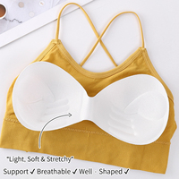 Haut court bandeau sexy dos nu en soie glacée croisée pour femme, avec bretelles spaghetti, idéal pour l'extérieur et l'intérieur