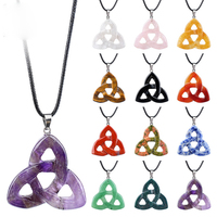 Offre Spéciale : Pendentif en Améthyste Naturelle, Nœud Celtique Irlandais Semi-Créatif, Pierre de Guérison en Cristal pour Collier DIY ou Cadeau Tendance
