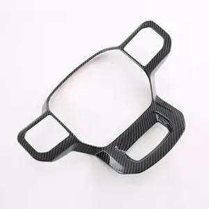 Auto Carbon Fiber Color Steering Wheel Cover Trim Car Body Kit Upgrade Accessories For 2021 Ford F-150