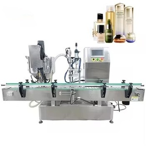 Automatic <b>Heated</b> Paste Filling Machine with Conveyor for Cosmetic High Viscosity Products Glass Vials & Bags PLC Controlled - Product Image 1