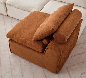 Ensemble de canapés modulaires convertibles sans accoudoirs, en tissu chenille doux, design moderne, idéal pour appartement, avec coussin de nuque et dossier, réglable DIY - Product Image 3