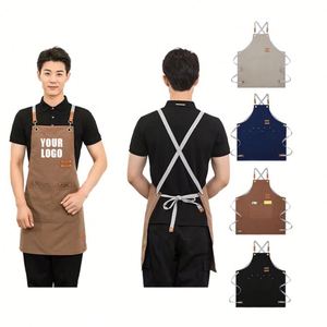 Vente chaude Tabliers personnalisables avec logo, imperméables et résistants à l'huile, en toile, pour restaurant, cuisine, uniforme de mode et jardinage - Product Image 1