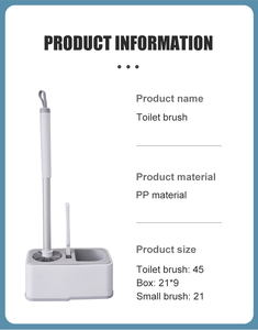 Ensemble de brosse <span class=keywords><strong>WC</strong></span> 2-en-1 murale auto-séchante à poils épais 360° avec manche allongé, pour nettoyage des interstices et des fentes, anti-chute, en PP - Product Image 2