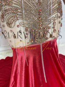 Vestido de Noche Largo con Cuentas y Cintura Imperio, Estilo Único MF, para Fiesta, Baile de Graduación, Estampado, Brillante, con Pedrería, para Boda - Product Image 4