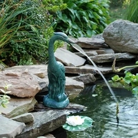 Statue de fontaine d'heron en bronze, grande taille de vie moderne, décoration pour la maison, nouveau
