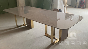 Juego de Comedor de Alta Calidad para 6 Personas, Diseño Italiano Moderno, Acero Inoxidable 304 con Mesa de Madera, Modelo UP-5-1 - Product Image 4