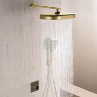 Ensemble de mitigeur de système de douche à tête ronde dissimulé à 2 fonctions pour salle de bain