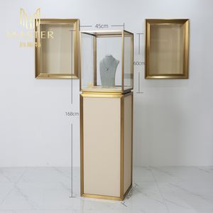 <span class=keywords><strong>Vitrina</strong></span> de Joyería de Vidrio con Cerradura Mecánica, Vertical, 45*45*168cm, Marca MASTER OEM, para Exhibición en Tiendas de Joyería de Lujo - Product Image 3