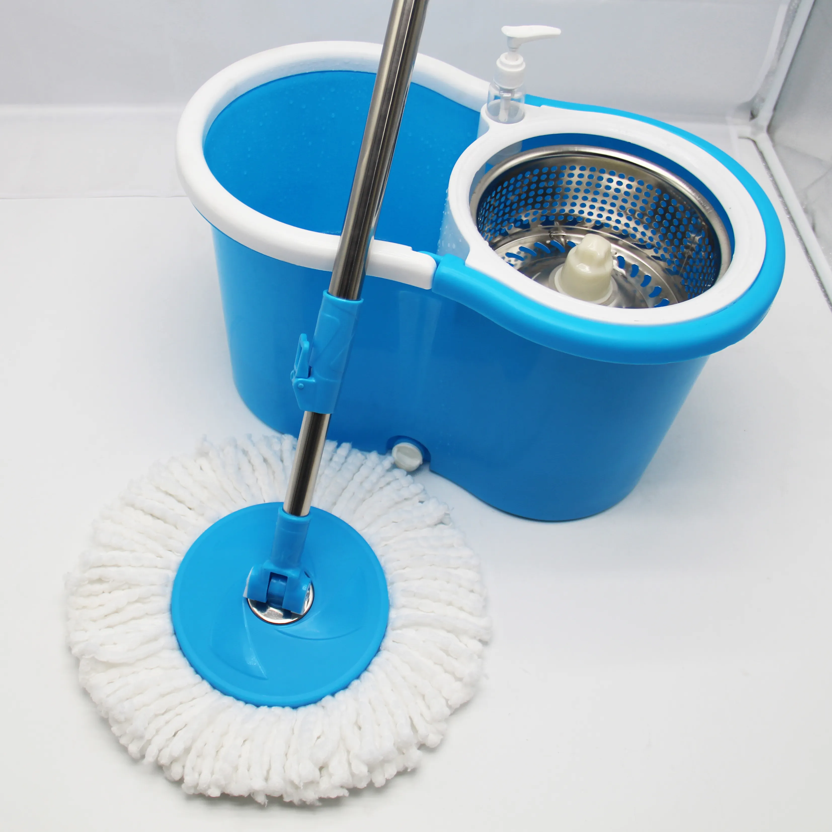 Best Homes Floor Cleaning mop Easy mop Magic Plastic Bucket Mop with 2 Microfiber Heads