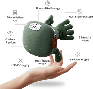 YM-N8 Portable Heated Shiatsu Neck & Shoulder Massager Finger-Pressure Kneading Deep Tissue Back & Waist Massager for Travel Use - Product Image 2