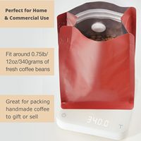 Haute pour le sac de poche de café en papier kraft naturel de qualité alimentaire avec fermeture à glissière debout et vanne de dégazage à sens unique
