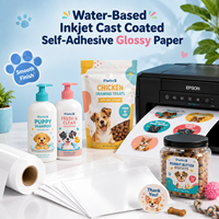 Papier pour étiquettes jet d'encre en gros, rouleau personnalisé brillant imprimable, autocollant auto-adhésif à haute adhérence, papier autocollant pour impression couleur