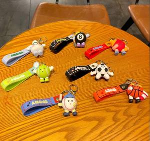 Sports Series <b>Badminton</b> Cartoon Keychain Pendants Cute Football and Basketball Accessories Rubber Keychain - Product Image 4