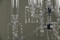 Candélabre de luxe en acrylique transparent à plusieurs têtes, ornement en cristal, ornement de table pour décoration florale de mariage, anniversaire adulte