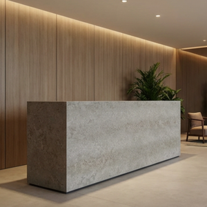 Encimera de Cuarzo de Piedra Artificial con Aspecto de Cuero Antiguo Personalizada al por Mayor para Isla de Cocina y Tocador de Baño - Product Image 4