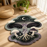 Handgefertigter Teppich mit unregelmäßiger Form, modernes, farbenfrohes, abstraktes Designmuster, Teppich für das Wohnzimmer