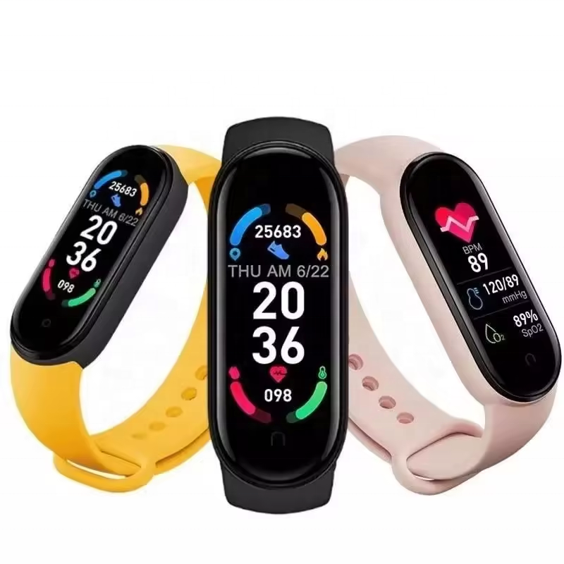 2024 M6 akıllı bant izle bilezik bileklik spor izci kan basıncı nabız BP monitör su geçirmez spor Smartband