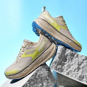 Men's Lightweight Breathable Anti-Slip Stylish Sporty Lace-up Running Shoes Low-Cut Durable Rubber <b>Sole</b> Comfortable Textile - Product Image 5