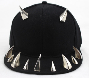 Moda chic Hombres Mujeres sombreros <span class=keywords><strong>de</strong></span> camionero con remaches <span class=keywords><strong>de</strong></span> metal cuernos y dientes <span class=keywords><strong>de</strong></span> lobo Sombrero <span class=keywords><strong>de</strong></span> béisbol <span class=keywords><strong>rap</strong></span> Snapback Flat Bill <span class=keywords><strong>gorras</strong></span> sombrero - Product Image 3