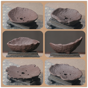 Maceta de Bonsái de Arcilla Morada, Forma Irregular, Hecha a Mano, Maceta de Cerámica para Musgo, Maceta de Escritorio, Maceta Nanman - Product Image 1