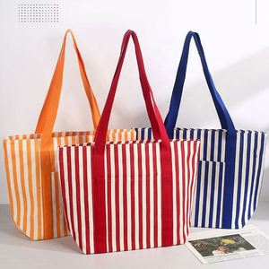 Custom Womens <b>Large</b> Capacity Cotton <b>Tote</b> Vintage <b>Canvas</b> Striped Shoulder <b>Bag</b> With Spacious Travel Office Durable - Product Image 1