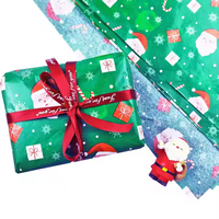 Père Noël Joyeux Noël Emballage cadeau floral Papier d'art de fleur non couché Papier crêpe Doublure intérieure Poire de neige écologique