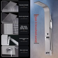 Ensemble de robinetterie de douche en acier inoxydable 304 Baohong - Finition chromée, haute pression, jet à cinq vitesses - Fixation murale professionnelle