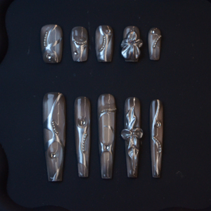 <span class=keywords><strong>Faux</strong></span> <span class=keywords><strong>ongles</strong></span> longs de luxe en acrylique recyclé, forme amande, couverture complète, design français, sans danger pour la nature, vente en gros pour les doigts - Product Image 1