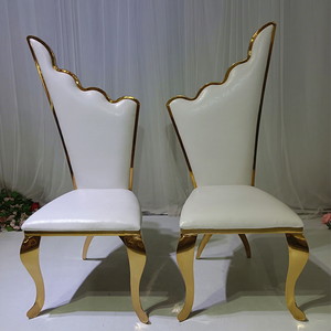 Chaises de mariage en acier inoxydable doré lisses, chaises de réception pour hôtel, événements de mariage, banquet, restaurant - Product Image 1