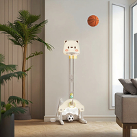 Kartun beruang dalam ruangan berdiri basket mainan bayi terbuat dari plastik ramah lingkungan tahan lama basket Hoop untuk taman kanak-kanak
