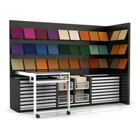 Personnalisé pour le présentoir de plancher en bois de carreaux de métal durable pliable écologique pour panneau d'affichage rabattable pour magasin de matériaux de construction