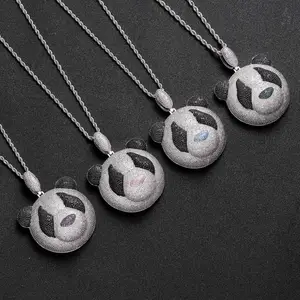 BES joyería personalizada de Hip Hop Iced Out Full Diamond Giant <span class=keywords><strong>Panda</strong></span> Cartoon colgante collar para hombres mujeres joyería de moda - Product Image 2