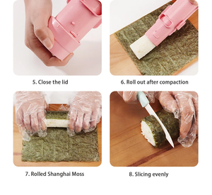 Kit de fabrication de sushi rapide-Moule à rouleau de riz bricolage pour légumes et viande, gadget de cuisine - Product Image 4