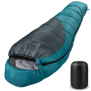 BSCI Factory Thicken Popular Synthetic Fiber Mummy Extra <strong>Blue</strong> Wide <strong>Sleeping</strong> <strong>Bag</strong> for Adults - Product Image 1