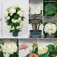 Bunga Hydrangea Buatan Simulasi Tinggi 70cm Tanaman Bonsai Bunga Artifisial untuk Dekorasi Interior Hotel Restoran