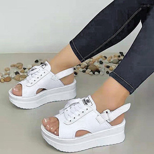 In Stock Plus Size Sandals Comfort Walking Summer Women's <b>Shoes</b> Thick Bottom <b>Increasing</b> <b>Height</b> Wedge Heels Platform Sandals - Product Image 2