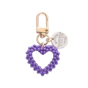 Llavero de Corazón Hecho a Mano con Cuentas, Colgante Creativo de Metal con Diseño de Amor para Parejas, Adorno para Bolsos, Venta al por Mayor - Product Image 1
