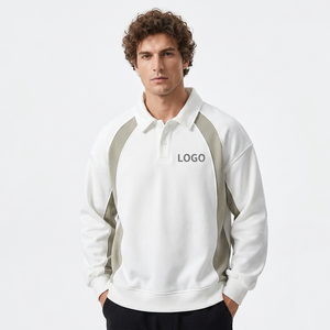 Sweat à capuche imprimé décontracté et sportif pour homme, col en V, boutons, design personnalisé, en jersey polyester/coton, 350g - Product Image 2