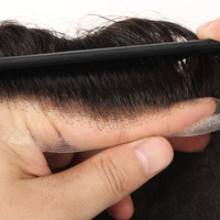 Tupé de encaje suizo para hombre, línea de cabello indetectable, sistema de cabello transpirable, cabello indio para hombre, 8x10 Protesis Capilaris
