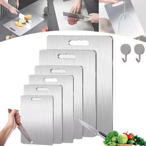 304 planche à découper en acier inoxydable Double face multi-fonction cuisine pétrir pâte et <span class=keywords><strong>légumes</strong></span> et fruits planche à découper - Product Image 1