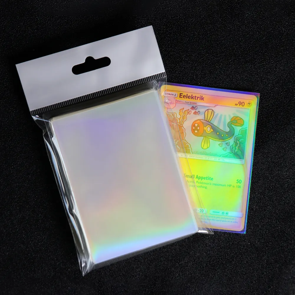 500 отсчетов Premium Thickness Double Clear RAINBOW EFFECTS HOLOGRAM CARD SLEEVES, голографическая протекторы для карт
