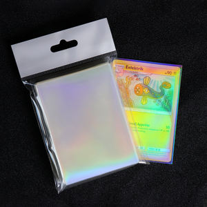 500 Stück Doppelt Klare Premium-Dicke PP Holographische Kartenhüllen mit Tiefdruck REGENBOGEN-EFFEKT HOLOGRAMM-HÜLLEN - Product Image 1