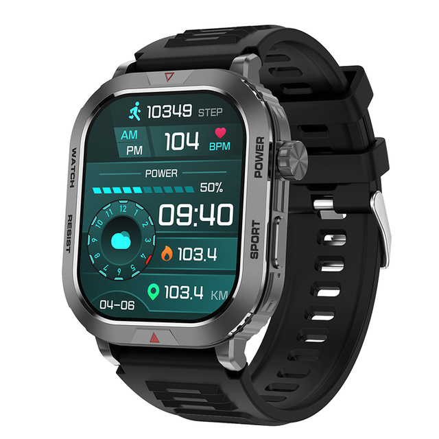 2024 ZW66 2.01Inch Screen Outdoor Sport Smartwatch IP68 Waterproof Health Monitoring Smart Watch for Men