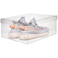 Boîte à chaussures de sport en acrylique transparent de taille personnalisée Boîte à chaussures rectangulaire empilable en acrylique Boîte de rangement multifonctionnelle pour baskets
