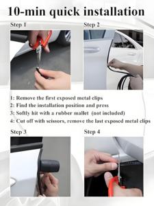 Dán cửa xe ô tô chống va chạm trang trí dải <span class=keywords><strong>EPDM</strong></span> Đen <span class=keywords><strong>U</strong></span> hình bảo vệ niêm phong Dải bảo vệ TRIM độ bám dính miễn phí - Product Image 4