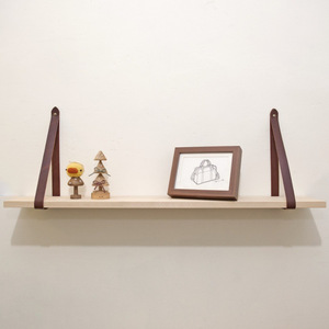 Korean-style minimalist wall-mounted <b>storage</b> <b>rack</b>, single-panel leather <b>storage</b> <b>rack</b>, decorative shelf for living room and - Product Image 2