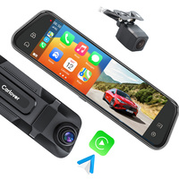 Caméra de tableau de bord Carlover AI 4K avec écran tactile 10 pouces, CarPlay, Android Auto, double objectif, enregistreur vidéo portable