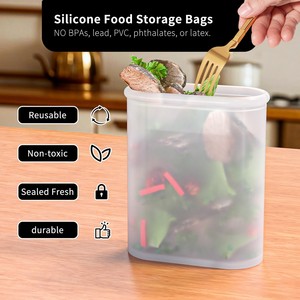Bolsas Reutilizables de Silicona para Almacenamiento de Alimentos, Libres de BPA, Herméticas, Aptas para Congelador y Microondas, Recipientes de Cocina - Product Image 5
